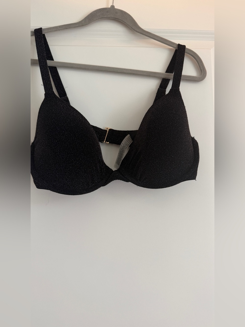 Victoria Secret Swim Black Sparkle Push-Up Swim Top 36DD